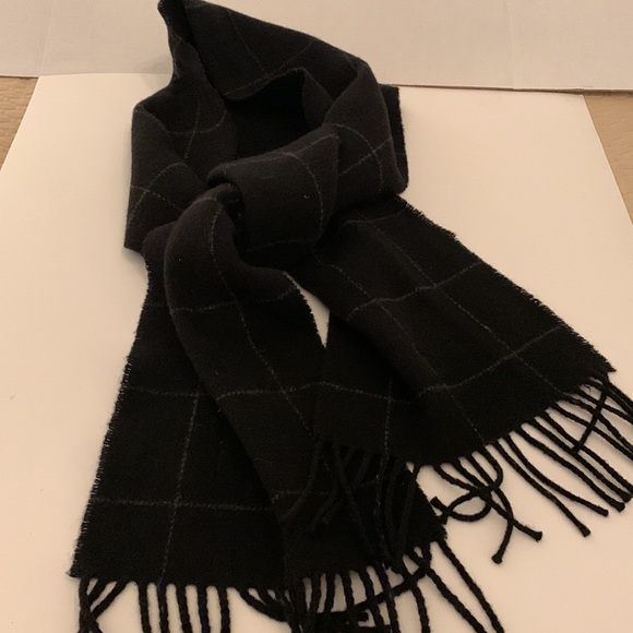 Unisex Polo Ralph Lauren Black Windowpane Scarf - Picture 5 of 5
